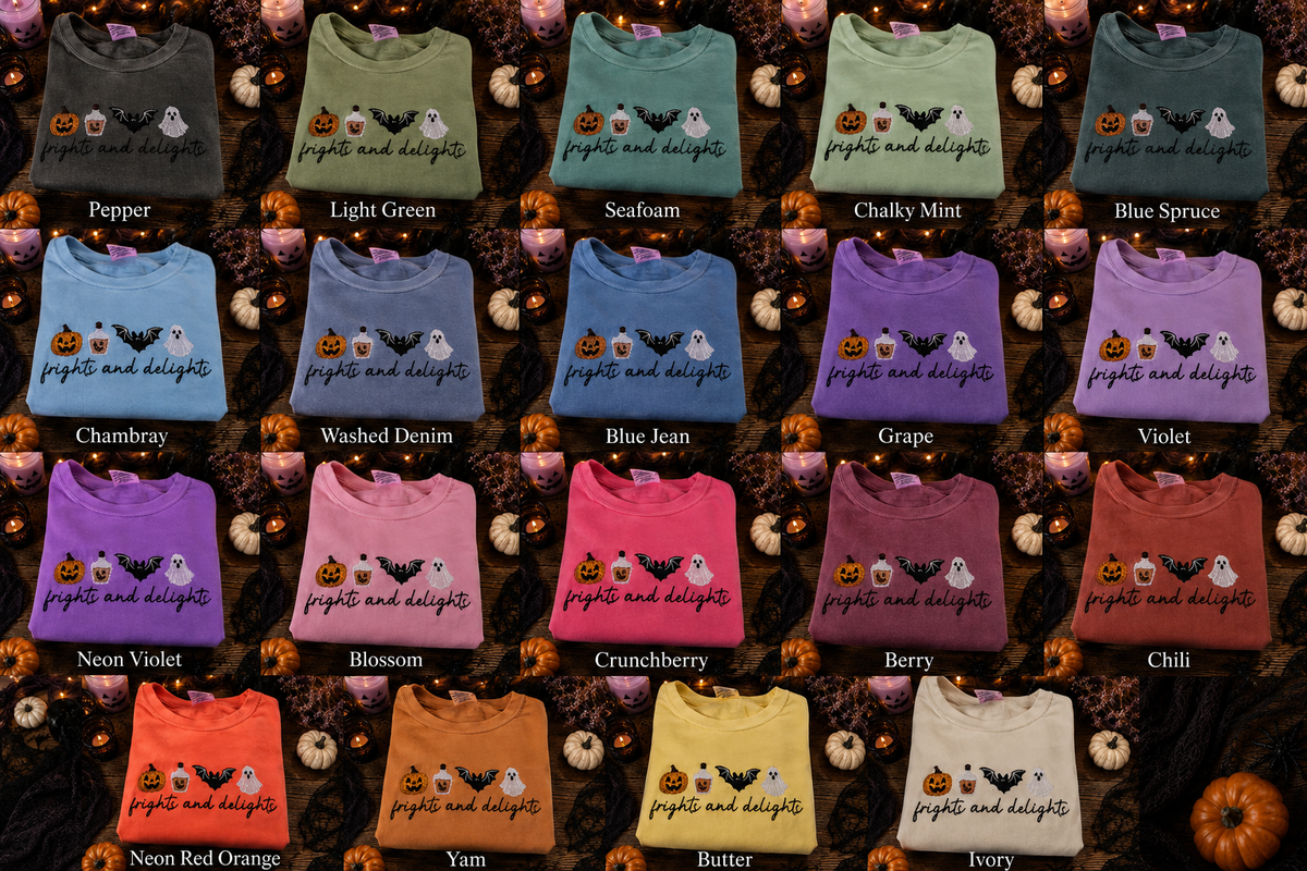 Frights and delights embroidered Tee