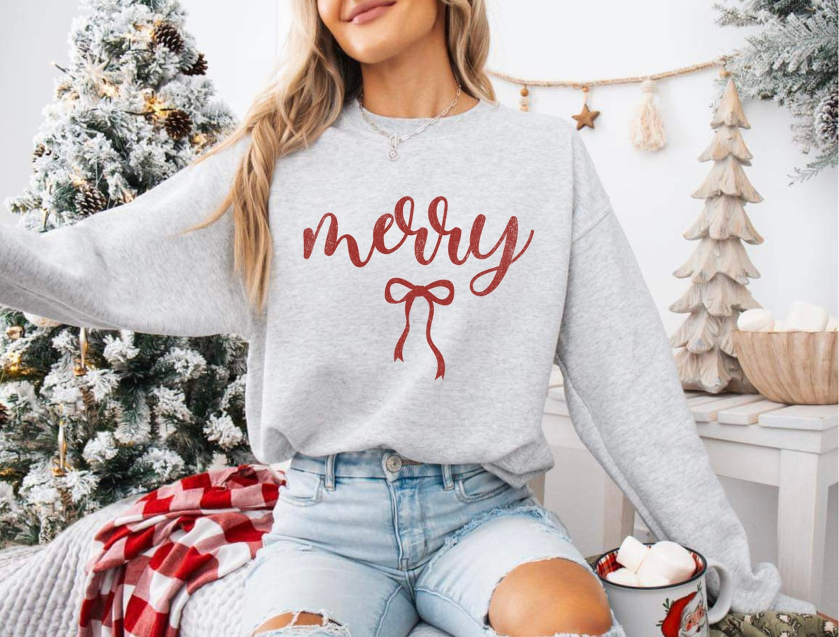 Merry Bow Crewneck Sweater