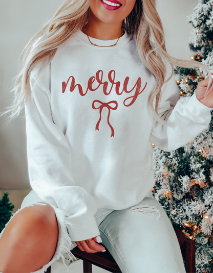Merry Bow Crewneck Sweater