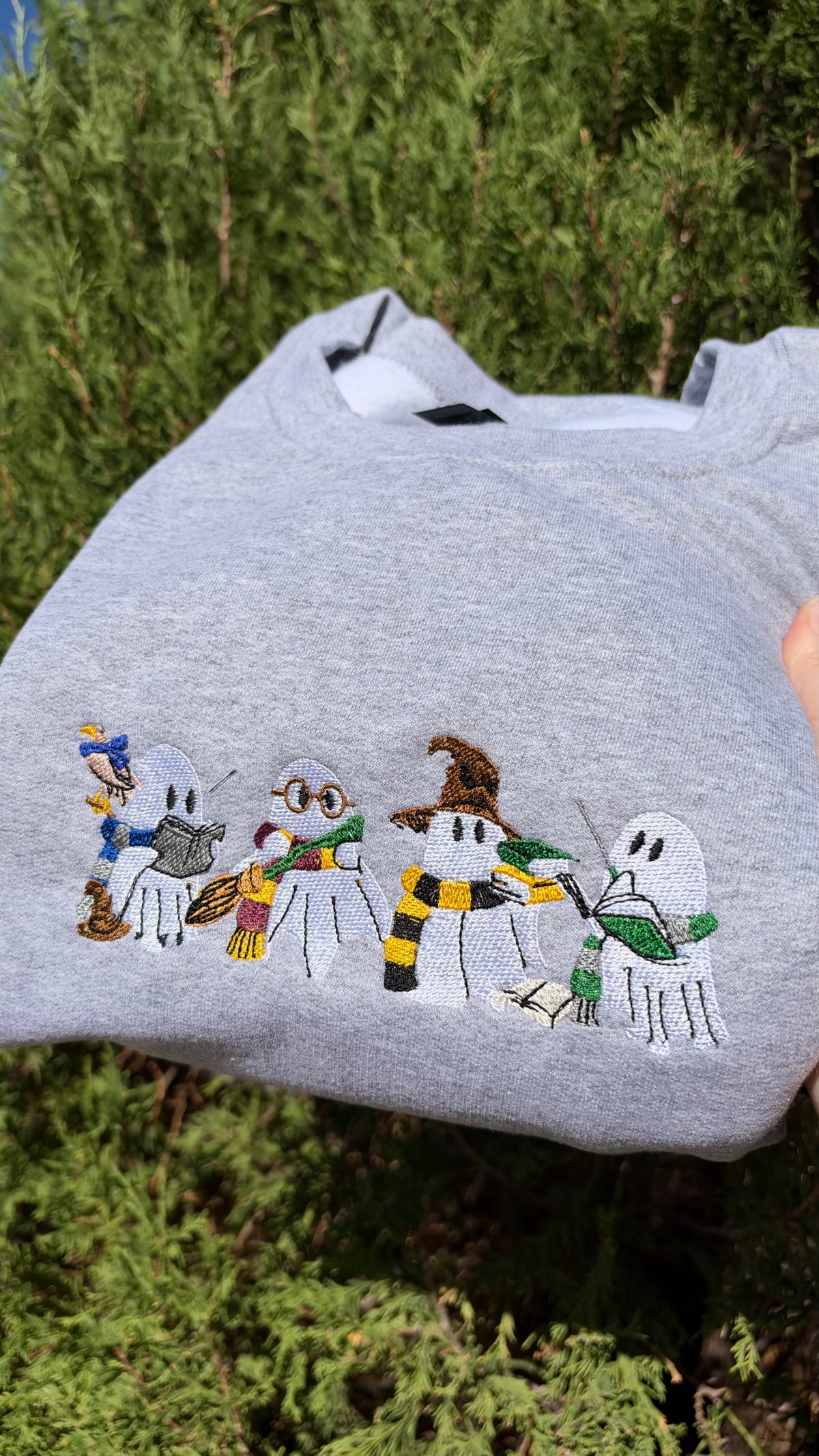 Wizard Ghosts Embroidered Crewneck Sweater