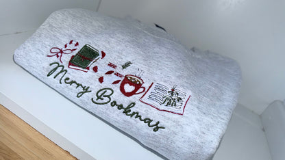 Merry Bookmas Embroidered Crewneck Sweater