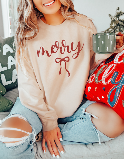 Merry Bow Crewneck Sweater