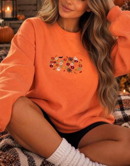 Floral Boo Embroidered Sweater