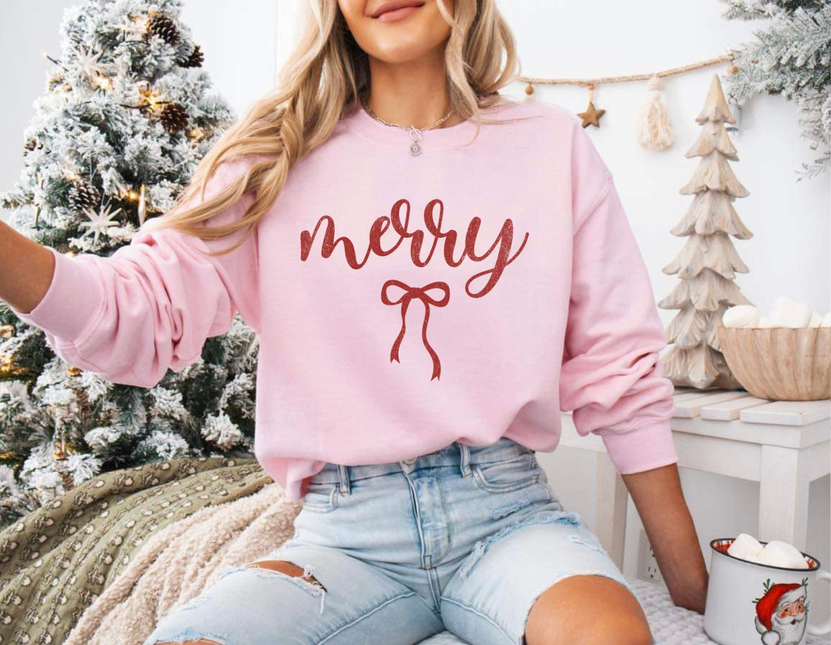 Merry Bow Crewneck Sweater
