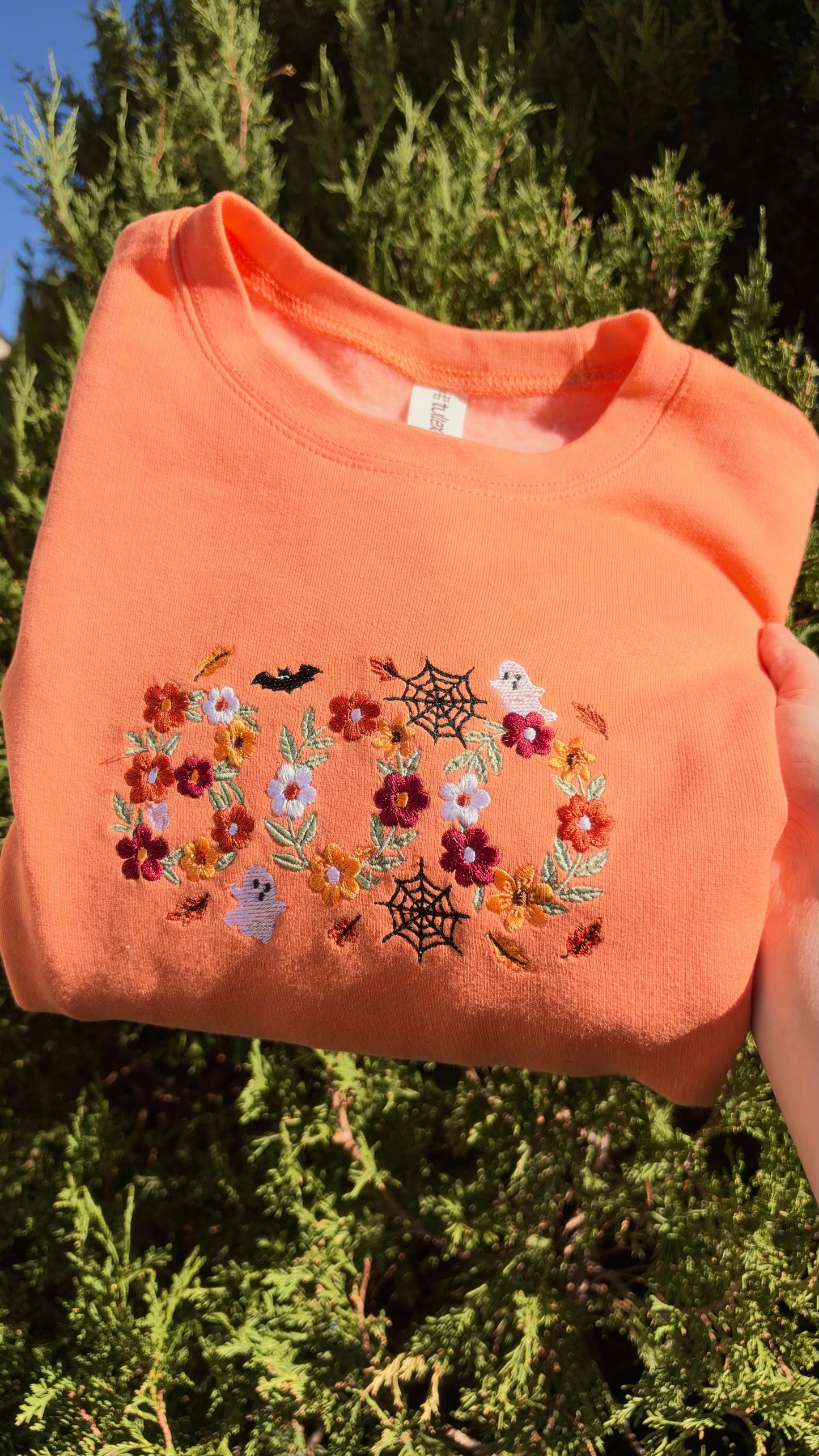 Floral Boo Embroidered Sweater