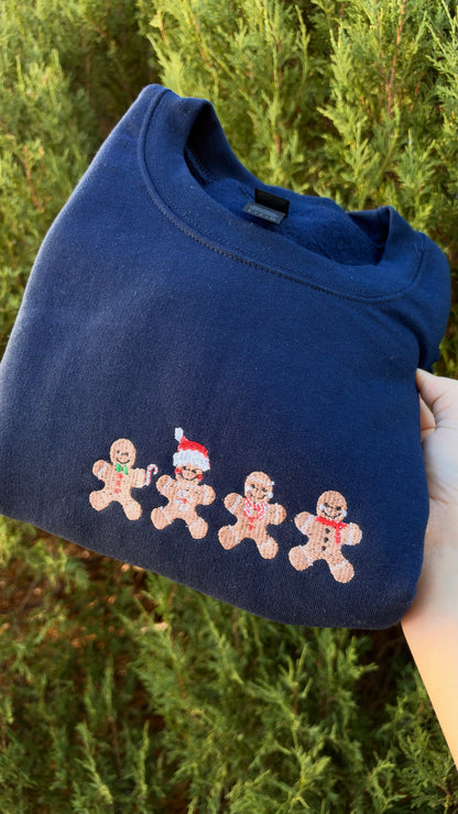 Gingerbread Embroidered Crewneck Sweater