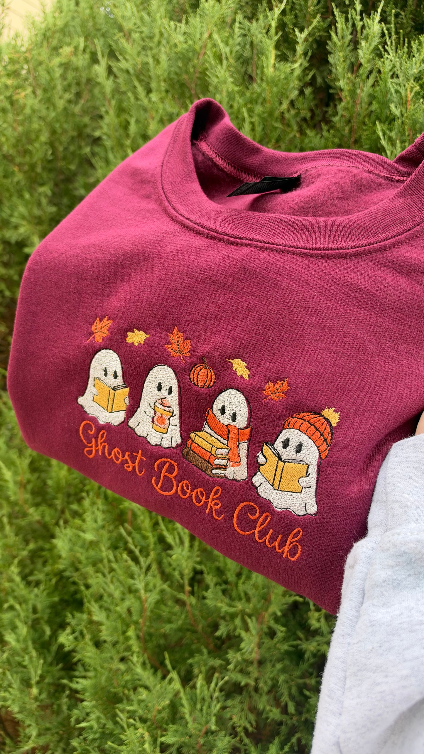 Ghost Book Club Embroidered Crewneck Sweater
