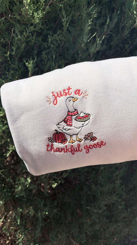 Thankful Goose Embroidered Crewneck Sweater