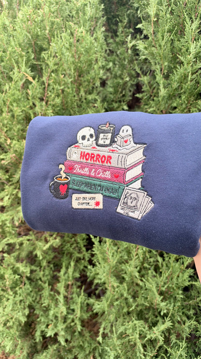 Horror Books embroidered Crewneck Sweatee