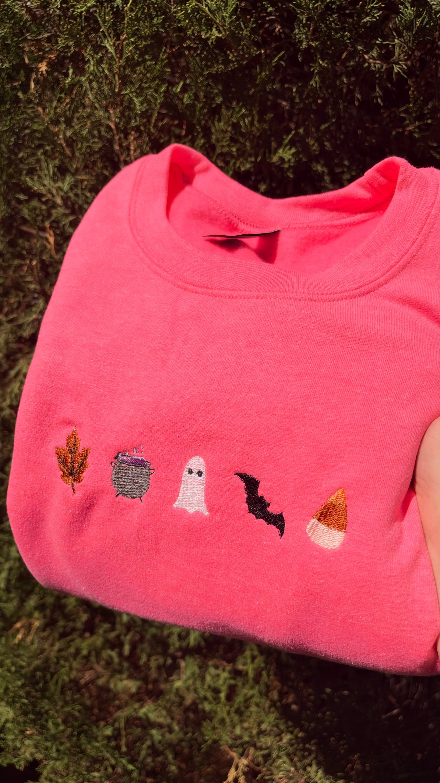 Cute Halloween Embroidered Crewneck Sweater