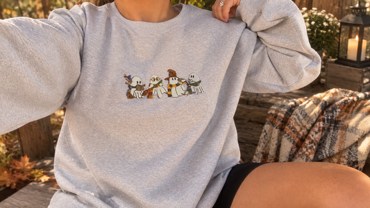 Wizard Ghosts Embroidered Crewneck Sweater
