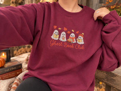 Ghost Book Club Embroidered Crewneck Sweater