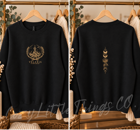 Velaris Embroidered Crewneck| City of Starlight | front/back embroidery