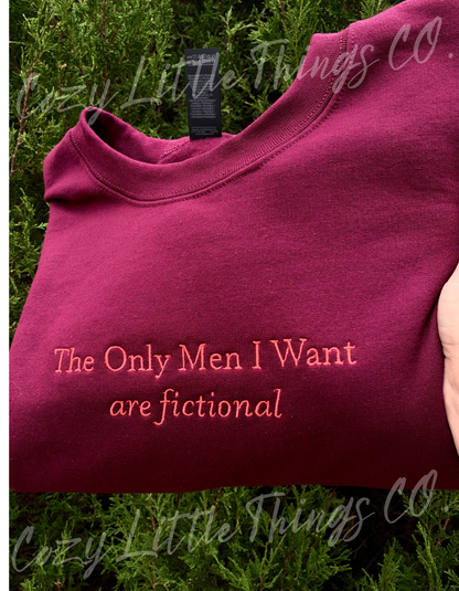 Only men I want Embroidered Crewneck Sweater